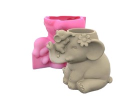 Molde silicona maceta elefante